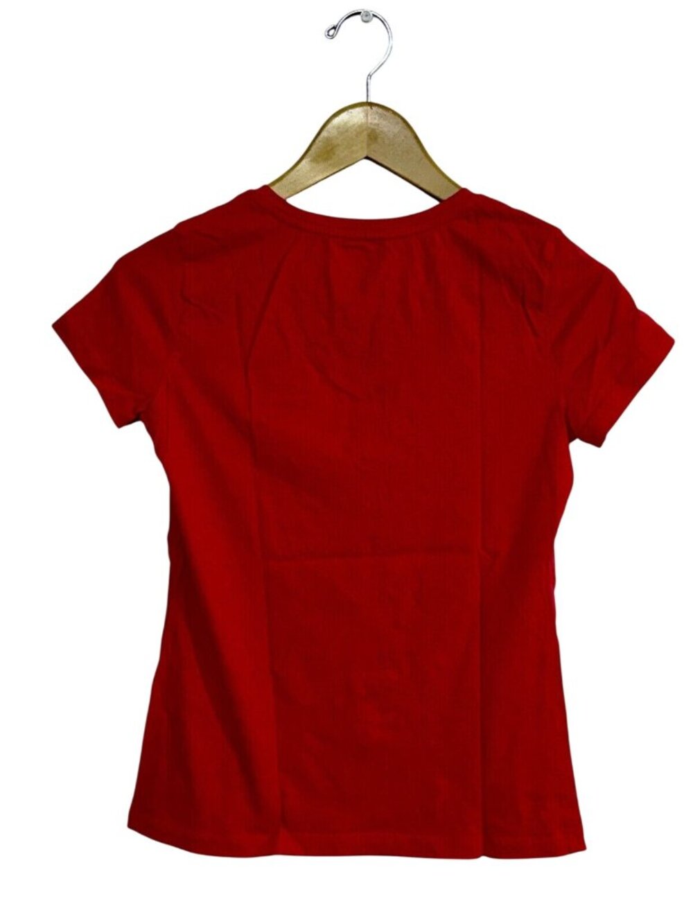 Nautica Womens Red V-Neck Short Sleeve T-Shirt Small 100% Cotton Casual Top - Picture 2 of 3